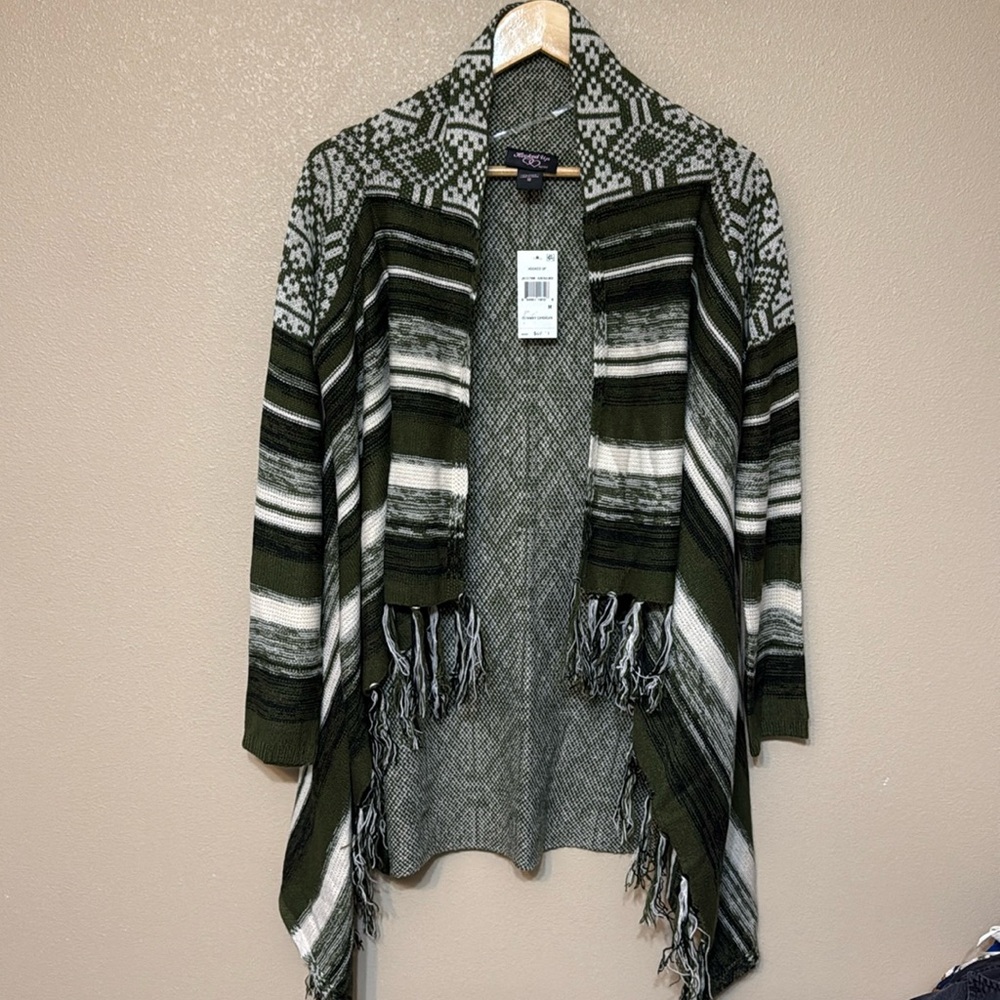 NWT Hooked Up Sweater with Fringes